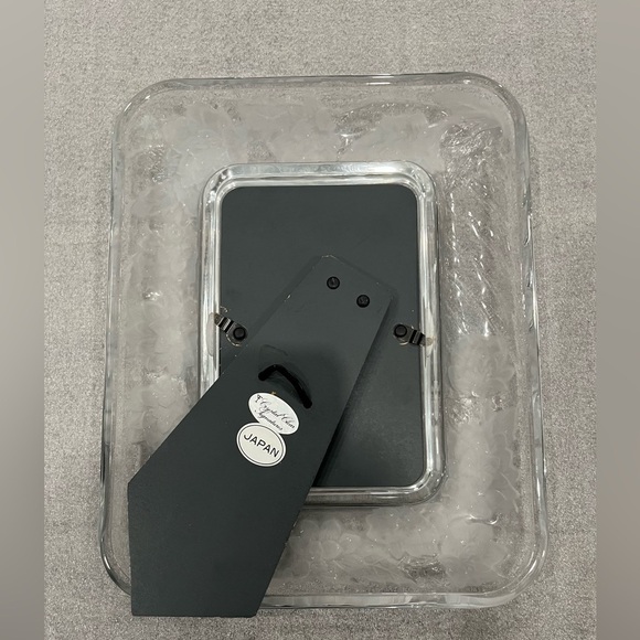 Crystal Clear Studio Glass Picture Frame 4x6 Japan VTG Clear Frosted Photo - Picture 2 of 6